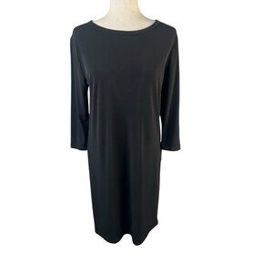 Clara Sun Woo Black Long Tunic Top Shirt Stretch Size XS Lagenlook Minimalist